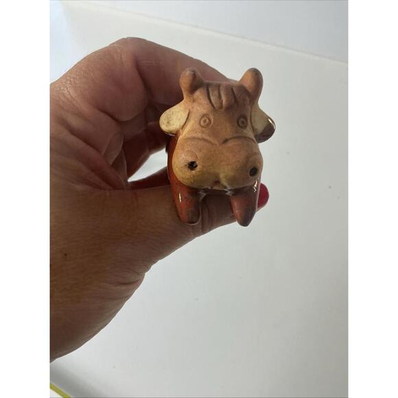 Vintage Enesco Japan Brown Glazed Cow Salt & Pepper Shaker Set RARE - Picture 3 of 15